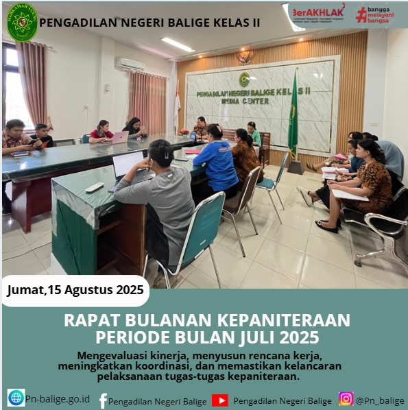 Rapat Bulanan Kepaniteraan Periode Juli 2025